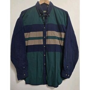 Vintage Specialty Collection Stripe Button Up Long Sleeve Shirt Mens Sz L Cowboy